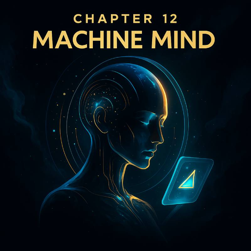 Futuristic machine reflecting thoughts